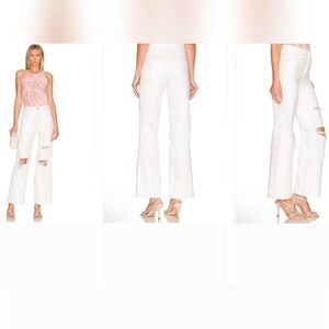 NWT BLANKNYC Franklin Ribcage Flare In Head In The Clouds White Distressed Jeans